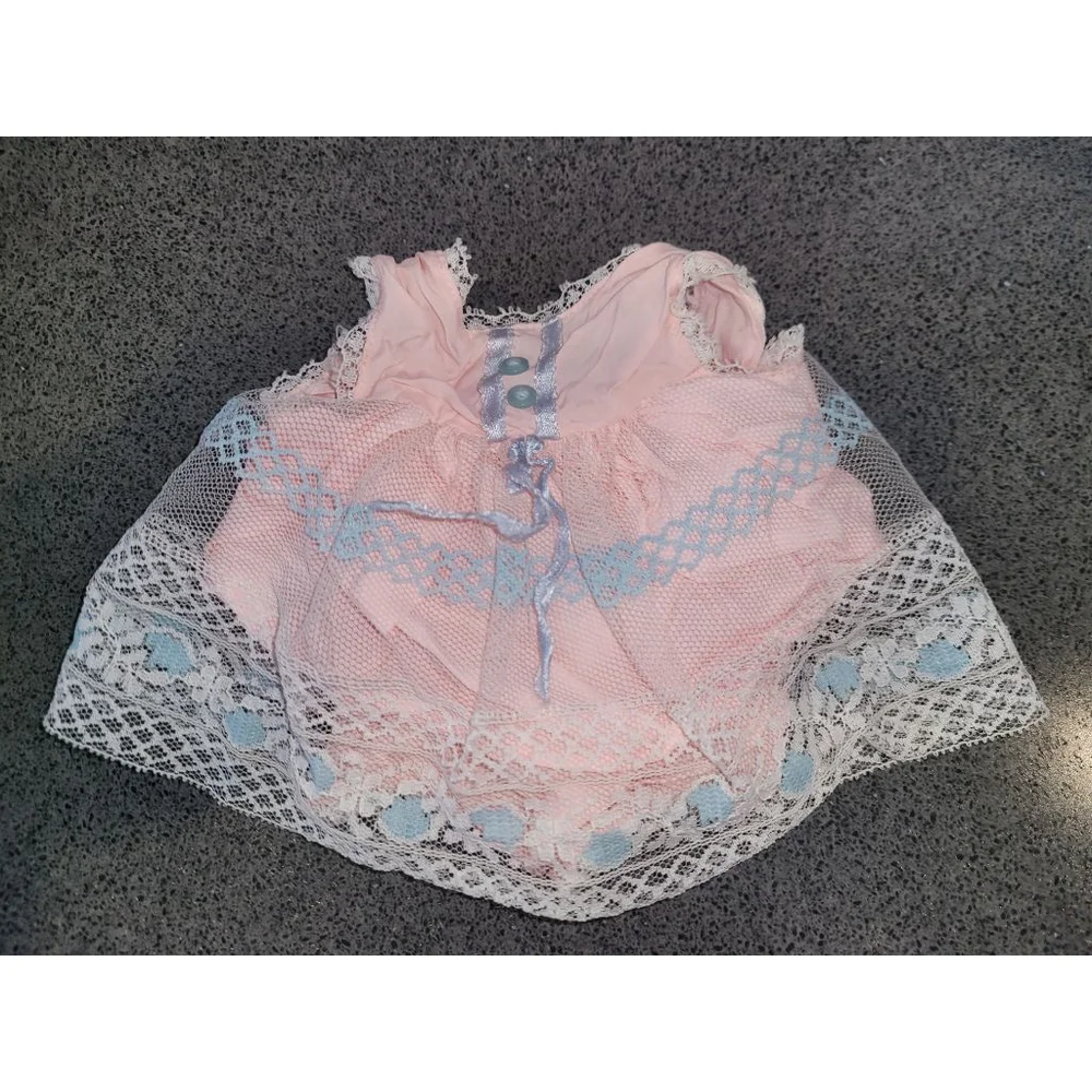 1964 Mattel Baby First Step Doll Dress Japan Tagged Outfit Pink Blue